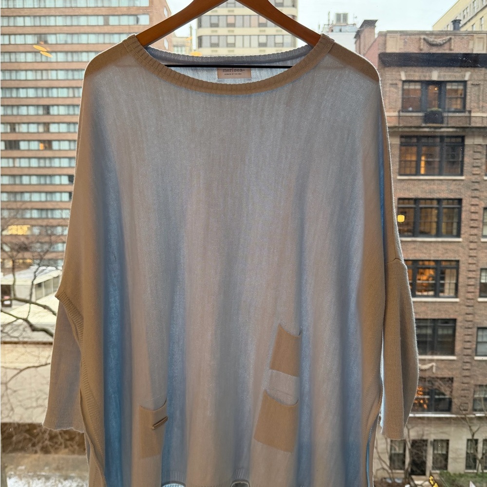 Mersea Light Blue Oversized Sweater with Pockets